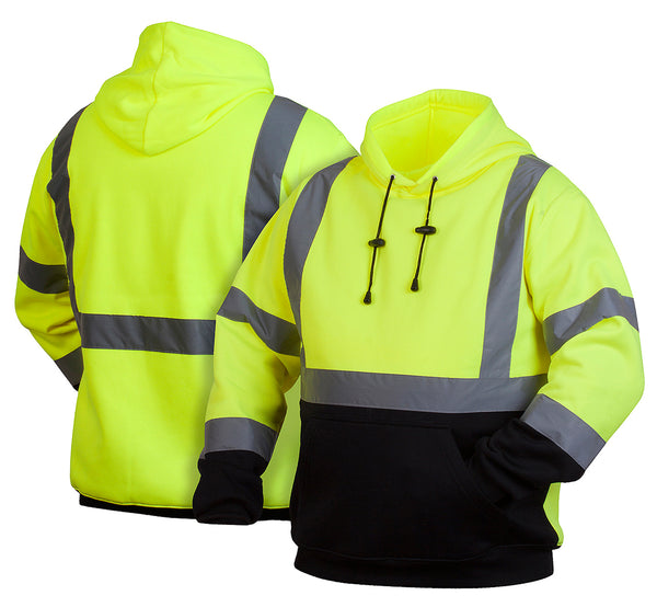 Sudadera con capucha de seguridad Pyramex Rssh3210m color lima medio/negro