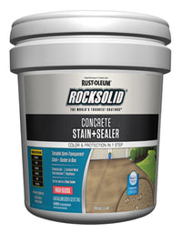 RockSolid Semi-Transparent Concrete Stain & Sealer, High-Gloss Tint Base, 5-Gallons