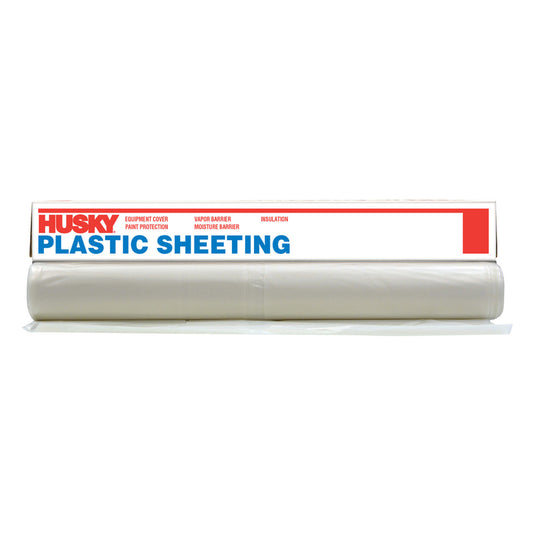 Husky Plastic Sheeting 0.7 mil X 12 ft. W X 400 ft. L Polyethylene Clear 1 pk