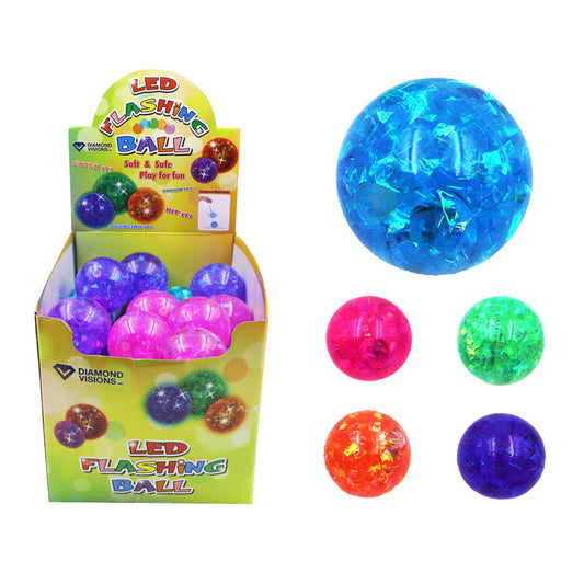 Diamond Visions Glitter Ball Plastic Assorted 1 pk (Pack of 36)