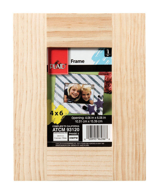 Plaid Natural Brown Wood Picture Frame 0.45 in. H x 7-3/4 in. W (Pack of 3)