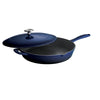 12 in Enameled Cast-Iron Series 1000 Covered Skillet - Gradated Cobalt