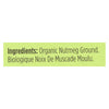 Spicely Organics - Organic Nutmeg - Ground - Case of 6 - 0.4 oz.