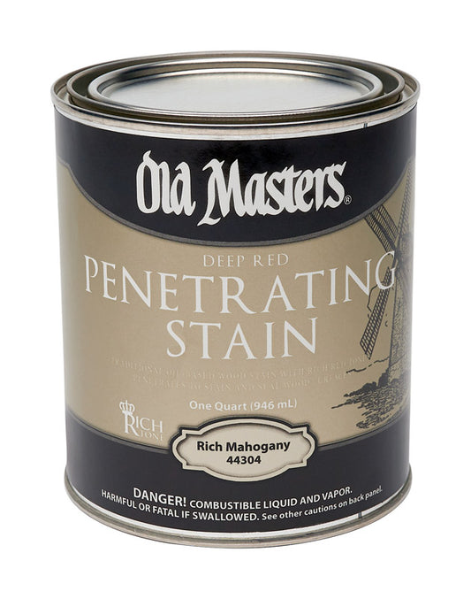 Old Masters Semi-Transparent Rich Mahogany Oil-Based Penetrating Stain 1 qt