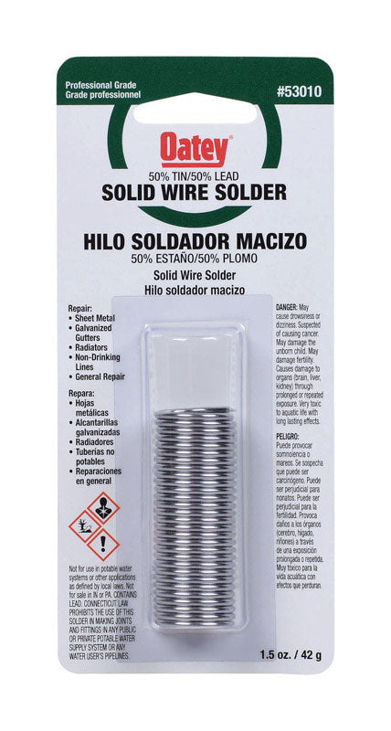 Oatey  1.5 oz. Solid Wire Solder  0.75 in. Dia. Tin/Lead  50/50