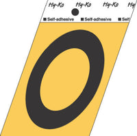 Address Letters, "O", Black/Gold Aluminum, Adhesive, 3.5-In. (Pack of 10)