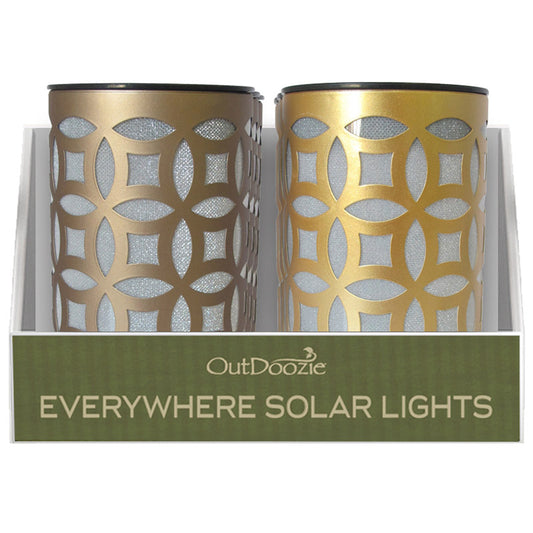 Trendspot 6 in. Metal Sunrise Diamond Swirl Solar Lantern Assorted (Pack of 6).