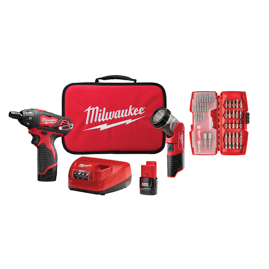 Milwaukee 12 V 1/4 in.   Brushed Cordless Drill Kit (Battery & Charger)