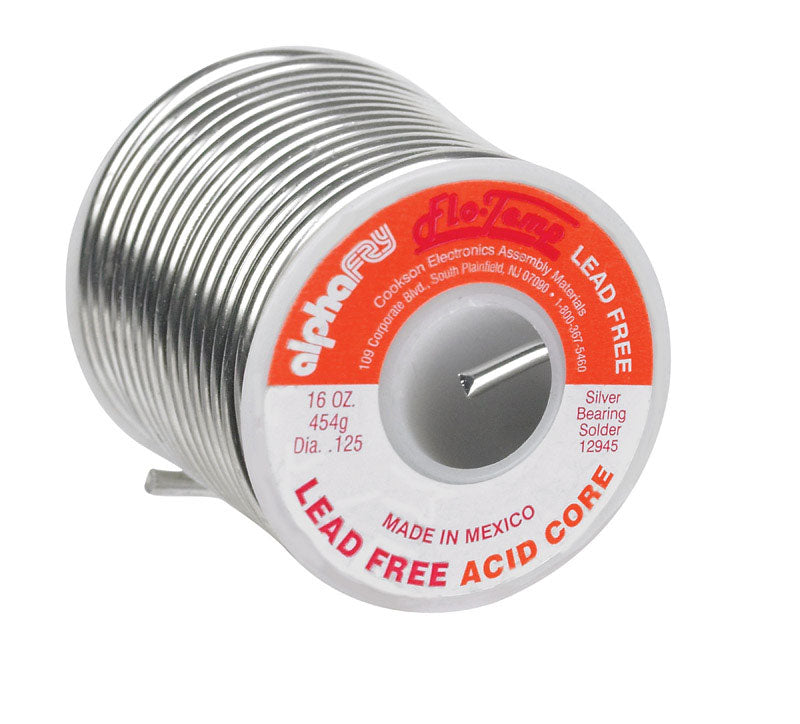 Silver bearing clearance acid core solder