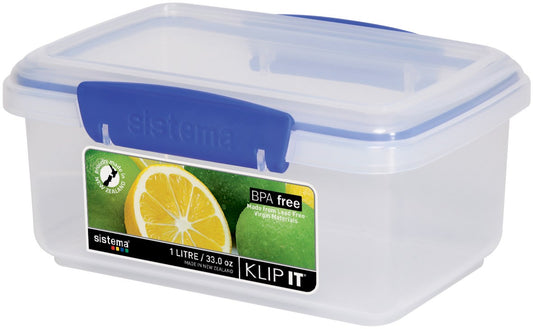 Sistema 1600ZS 33 Oz Clear Rectangular Klip It® Food Container