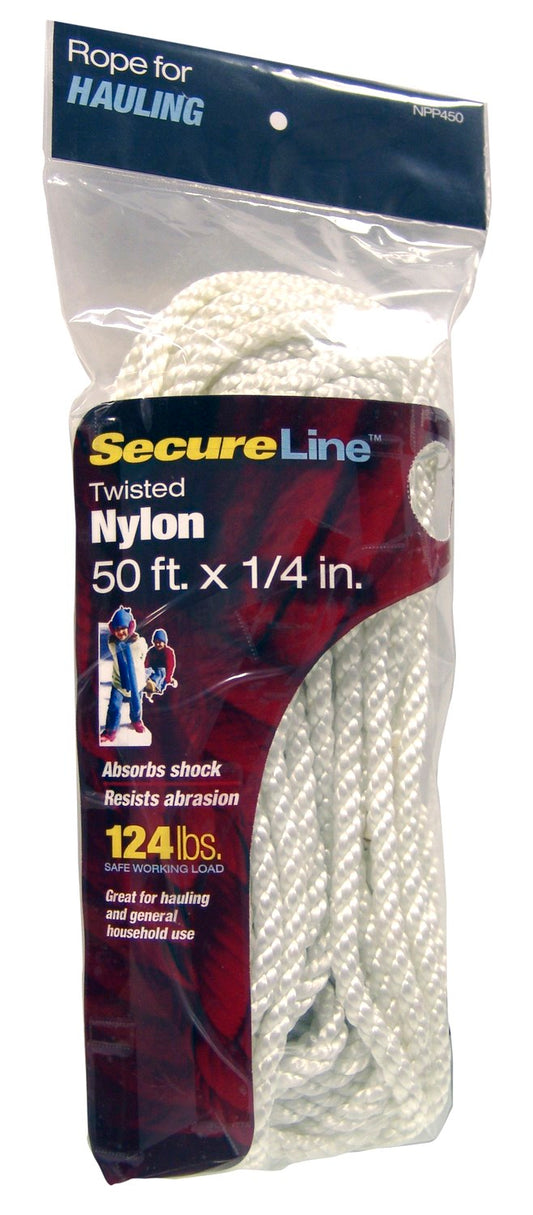 Lehigh Group NPP450W-P 1/4" x 50' Twist Nylon Rope