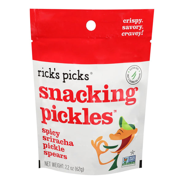 Rick's Picks - Pickle Sprs Spicy Sriracha - Case of 12 - 2.2 OZ (Pack of 12)