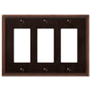 Amerelle Metro Line Aged Bronze Bronze 3 gang Die-Cast Metal Rocker Wall Plate 1 pk