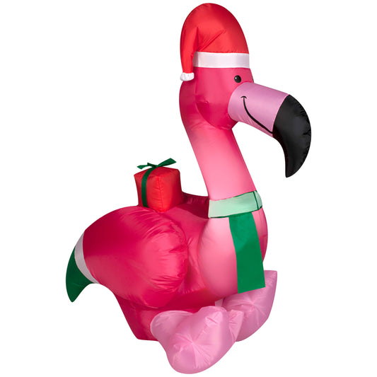 Znone  Airblown  Flamingo  Christmas Inflatable  Multicolored  Polyester  1 pk