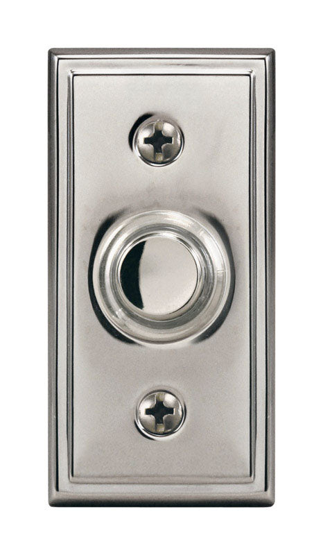 Heath Zenith  Satin Nickel  Silver  Metal  Wired  Pushbutton Doorbell