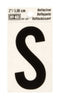 Hy-Ko 2 in. Reflective Black Vinyl Letter S Self-Adhesive 1 pc. (Pack of 10)