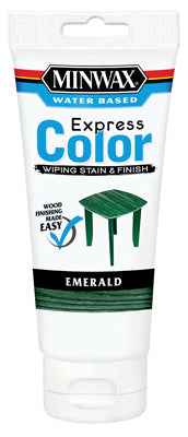 Minwax Express Color Semi-Transparent Emerald Water-Based Acrylic Wiping Stain And Finish 6 Oz.