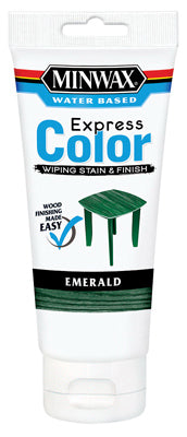Minwax Express Color Semi-Transparent Emerald Water-Based Acrylic Wiping Stain And Finish 6 Oz.