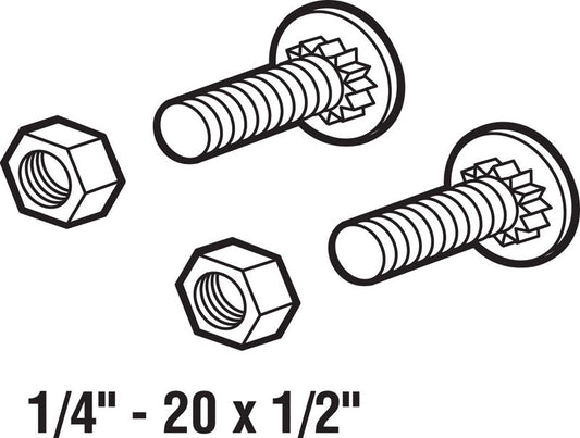Prime-Line  Zinc  Ribbed Neck Bolts w/Nuts