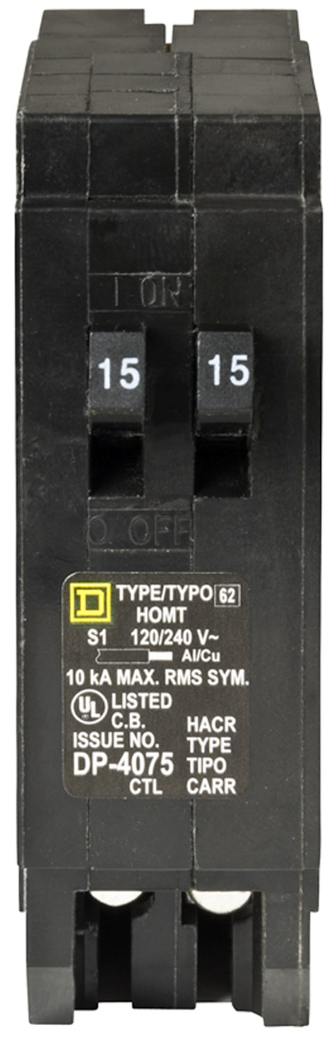 Square D Homt1515cp 15a 1p 120/240v Tandem Miniature Circuit Breaker Plug-In Mount