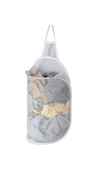 Bajer  White  Duramesh Nylon  Laundry Hamper