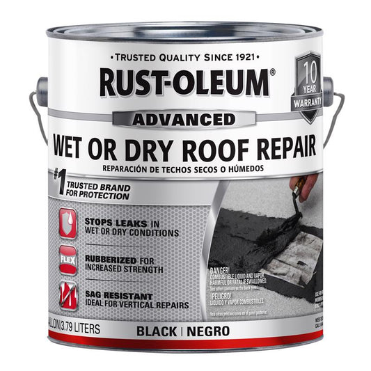 Rust-Oleum   Advanced  Black Asphalt Wet/Dry Surface Roof Cement 1 gal (Pack of 2)