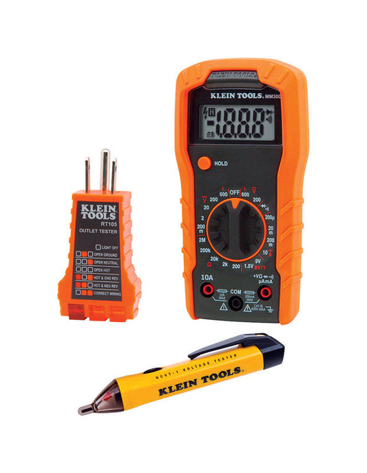 Klein Tools Automatic LCD Electrical Tester Set 3 pk