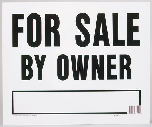 Hy-Ko English For Sale by Owner Sign Plastic 23 in. H x 24 in. W
