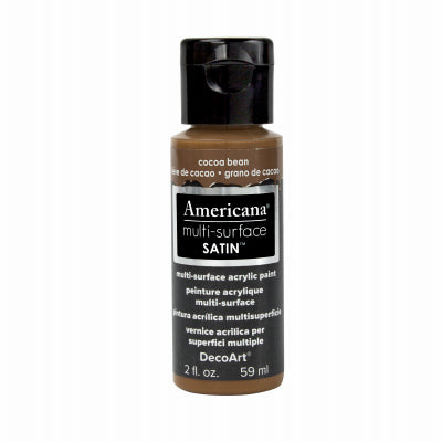 Americana Multi Surface Craft Paint, Satin, Cocoa Bean, 2-oz. (Pack of 3)