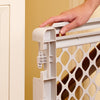 North States Plastic White Easy Install Stairway Gate 27 H x 25 to 42 W in.