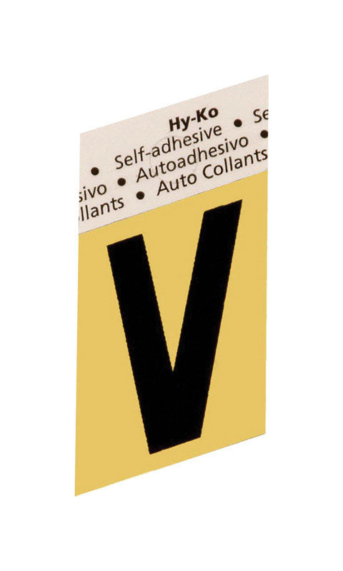 Hy-Ko 1-1/2 in. Black Aluminum Letter V Self-Adhesive 1 pc. (Pack of 10)
