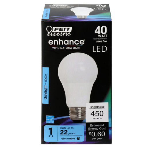 Feit Electric Enhance A19 E26 (Medium) LED Bulb Daylight 40 W 1 pk