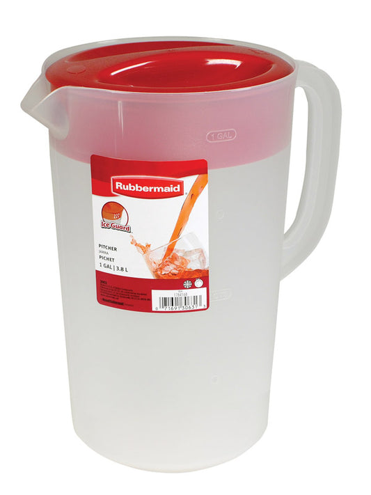 Rubbermaid Plastic Clear Round 3-Position Large Mixing Pitcher 128 oz.
