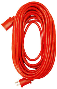 Extension Cord, 14/3 SJTW Red Round Vinyl, 25-Ft.