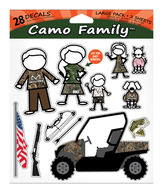 Realtree Camouflage Camo Family Theme Universal Peel and Stick Hanging Wall Decals