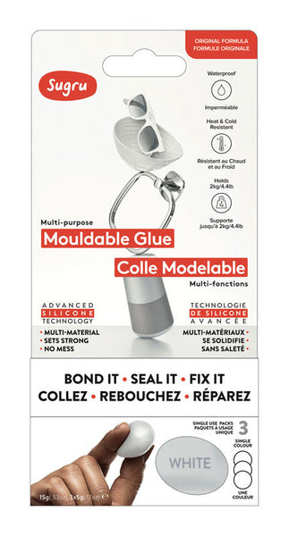 Pegamento moldeable de silicona de alta resistencia Sugru, paquete de 3