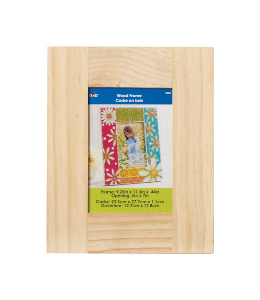 Plaid Natural Brown Wood Picture Frame 5 in. H x 7 in. W (Pack of 3)