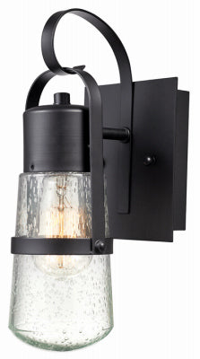 Helm Collection Outdoor Wall Lantern, Matte Black
