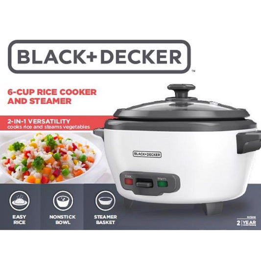 Black+Decker White 6 cups Rice Cooker