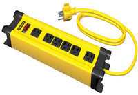 Stanley 31608 6 Outlet Yellow & Black Metal Power Strip With 10' Cord