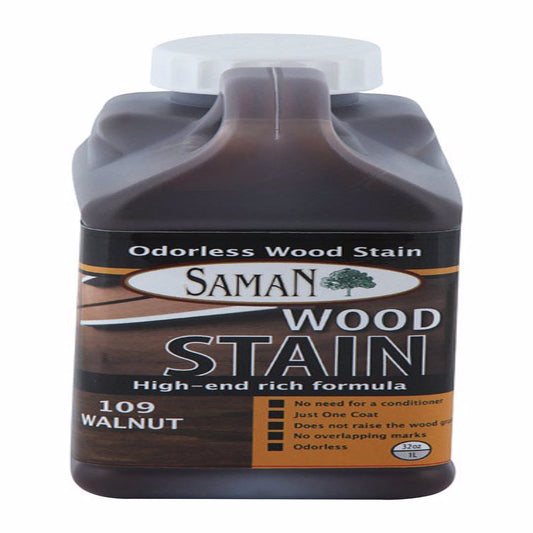 Saman Semi-Transparent Walnut Water-Based Wood Stain 32 oz