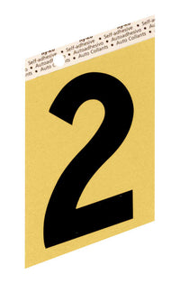 Hy-Ko 3-1/2 in. Black Aluminum Number 2 Self-Adhesive 1 pc. (Pack of 10)