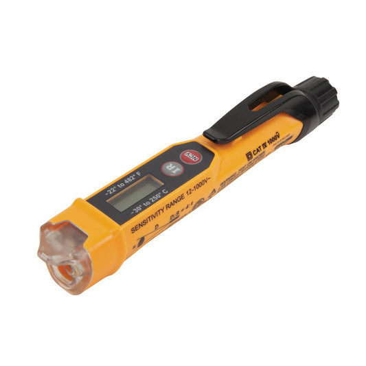 Klein Tools 12-1000 V Digital Voltage Tester w/IR Thermometer 1 pk