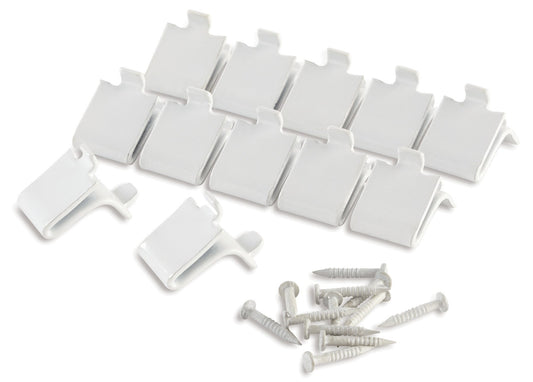 Rubbermaid FG4C2502WHT White Steel Shelf Supports Clips 12 Count