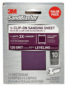 3M 99664SB-ES 4-1/2" X 5-1/2" SandBlaster™  Palm Sander 120 Grit Sheets 10 Count