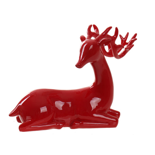 Celebrations  Deer Tabletop  Christmas Decoration  Red  Polyresin  1 pk (Pack of 6)