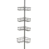 Zenna Home 22.63 in. H X 10.13 in. W X 4 in. L Satin Nickel Silver Corner Shower Caddy