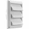 Dryer Air Intake Vent, Louvered, White Plastic, 4-In.