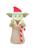 Gemmy  Airblown  Star Wars Yoda with Candycane  Christmas Inflatable  Multicolored  Fabric  1 pk