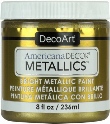 Americana Decor Metallics Craft Paint, Vintage Brass, 8-oz.